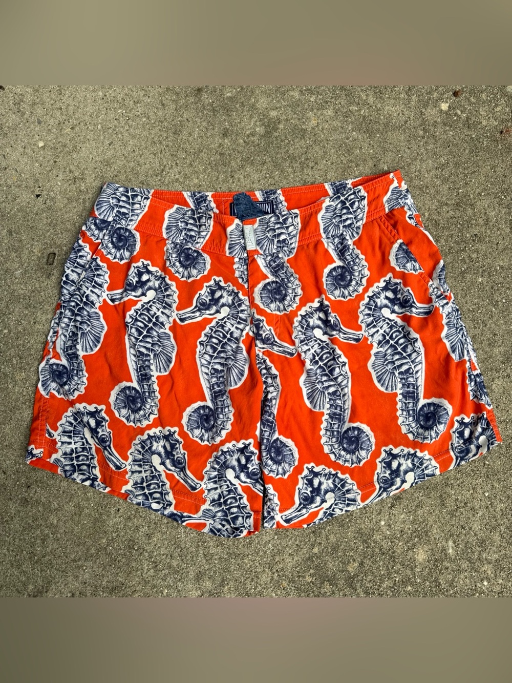 Vilebrequin Men's L Swim Trunks Sea Turtle Seahorse Floral Nylon Board Shorts - Picture 1 of 4